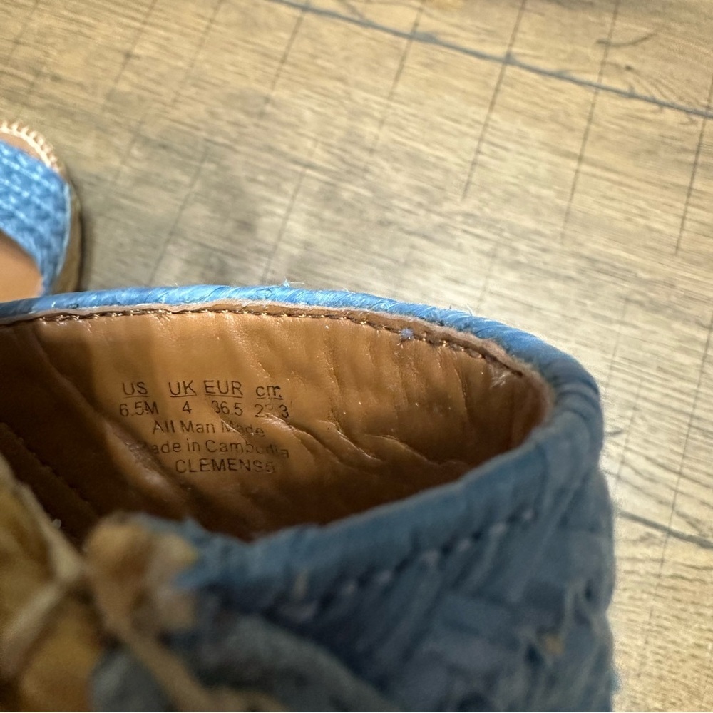 Franco Sarto Clemens Women’s Raffia Espadrille with Ankle Strap NEW 6.5 US Blue - Picture 6 of 6
